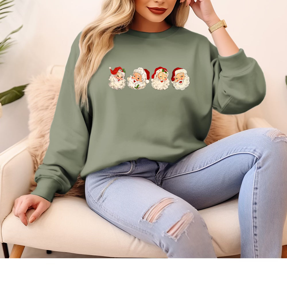 Classic Santa Sweatshirt, Stonewash Green