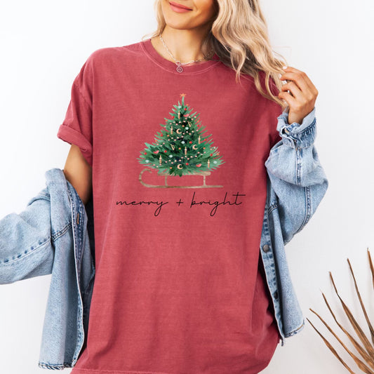 Merry & Bright Tee, Red