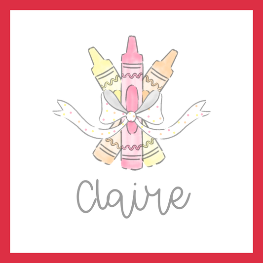 Pastel Crayons and Bow