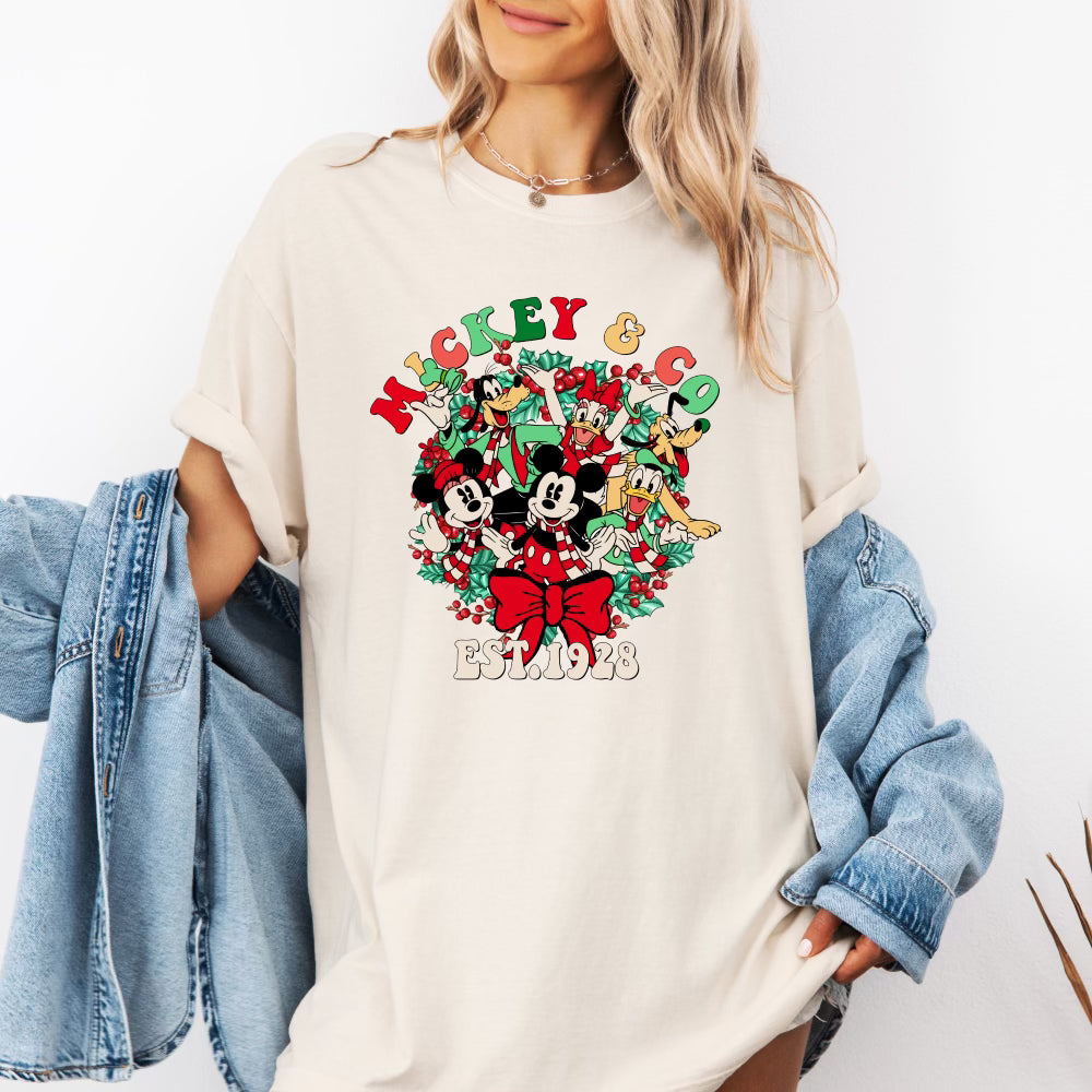 Mickey & Friends Christmas Tee, Ivory