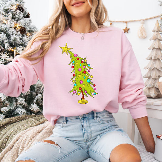 Whoville Tree Sweatshirt, Pink