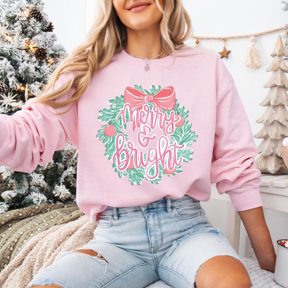 Precious Wreath Sweatshirt, Pink