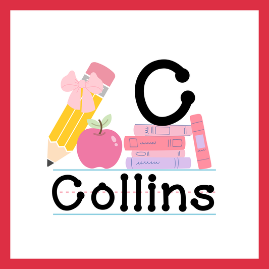 Back to School Initial & Name, Girl