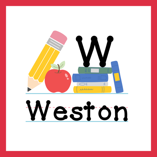 Back to School Initial & Name, Boy