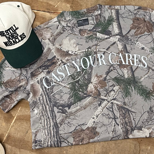 Cast Your Cares Camo Tee