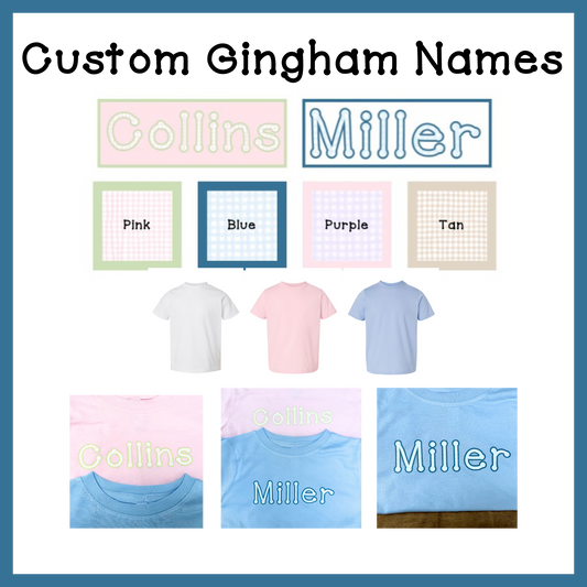 Custom Gingham Name Tees